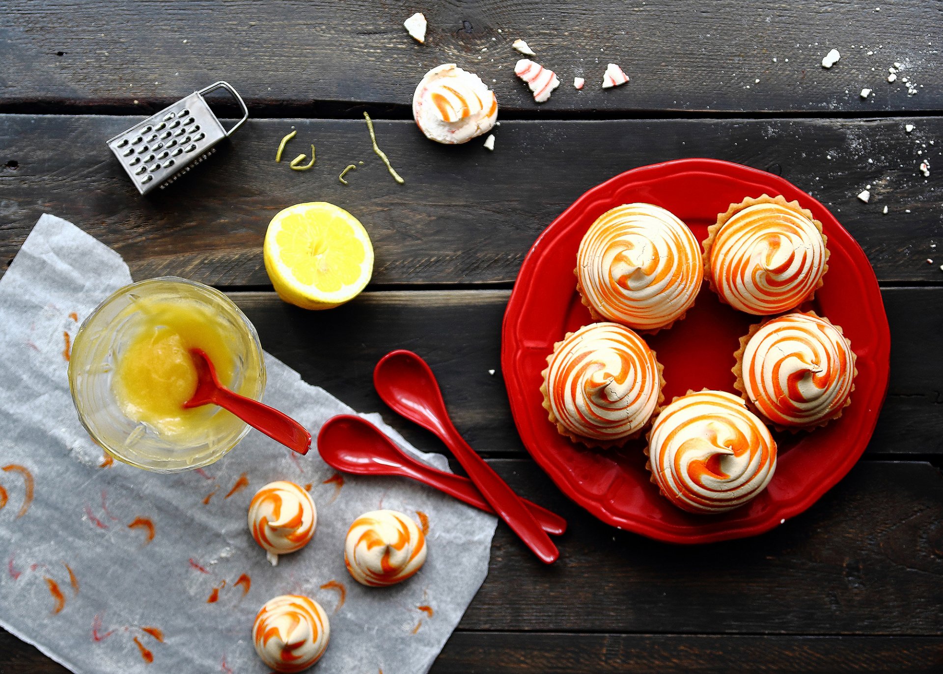 merengue merengue crema tartaletas mermelada limón postre dulce dulces