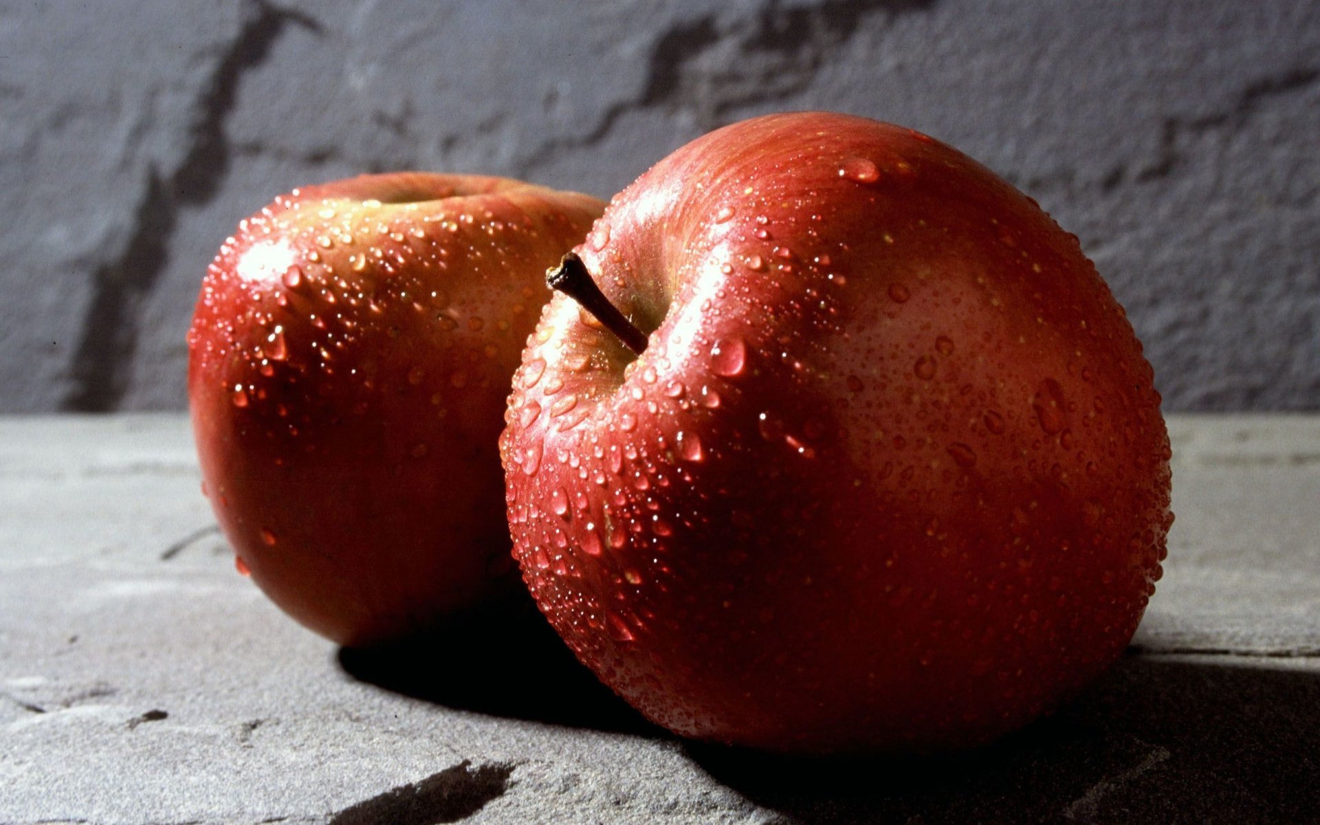 nourriture pomme pommes rouge gouttes eau fond papier peint écran large plein écran écran large