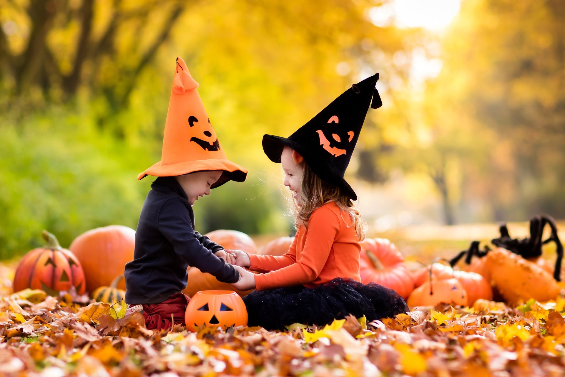 kinder halloween herbst foto positiv