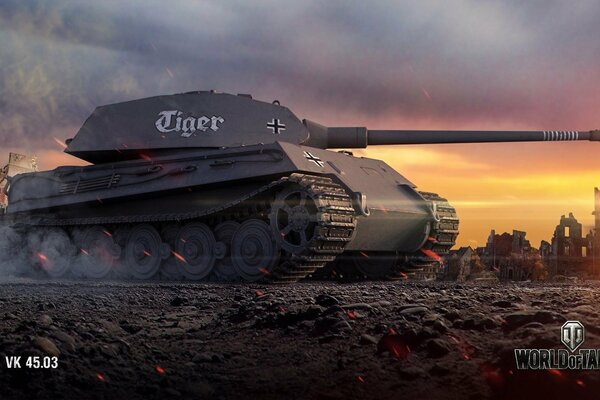 Der königliche Tiger-Panzer aus dem Computerspiel