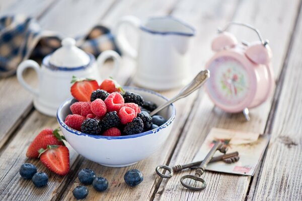 Frühstück mit frischen Beeren