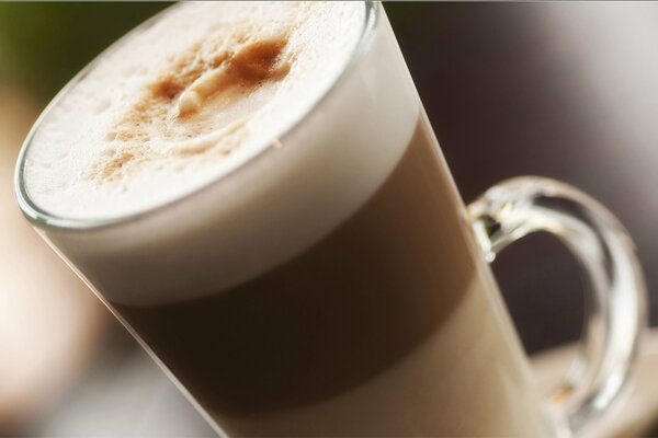 Fragrant latte with cream and foam