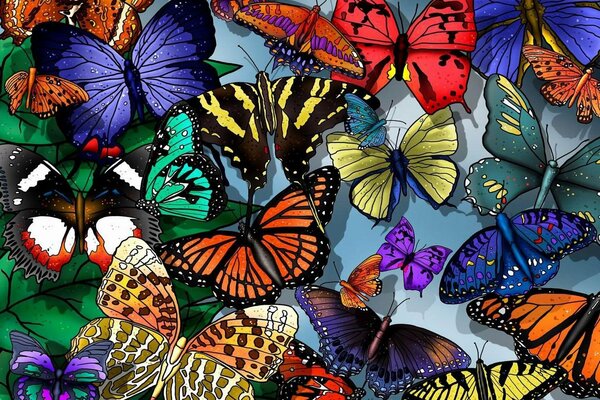 Bright butterflies. Winged beauty