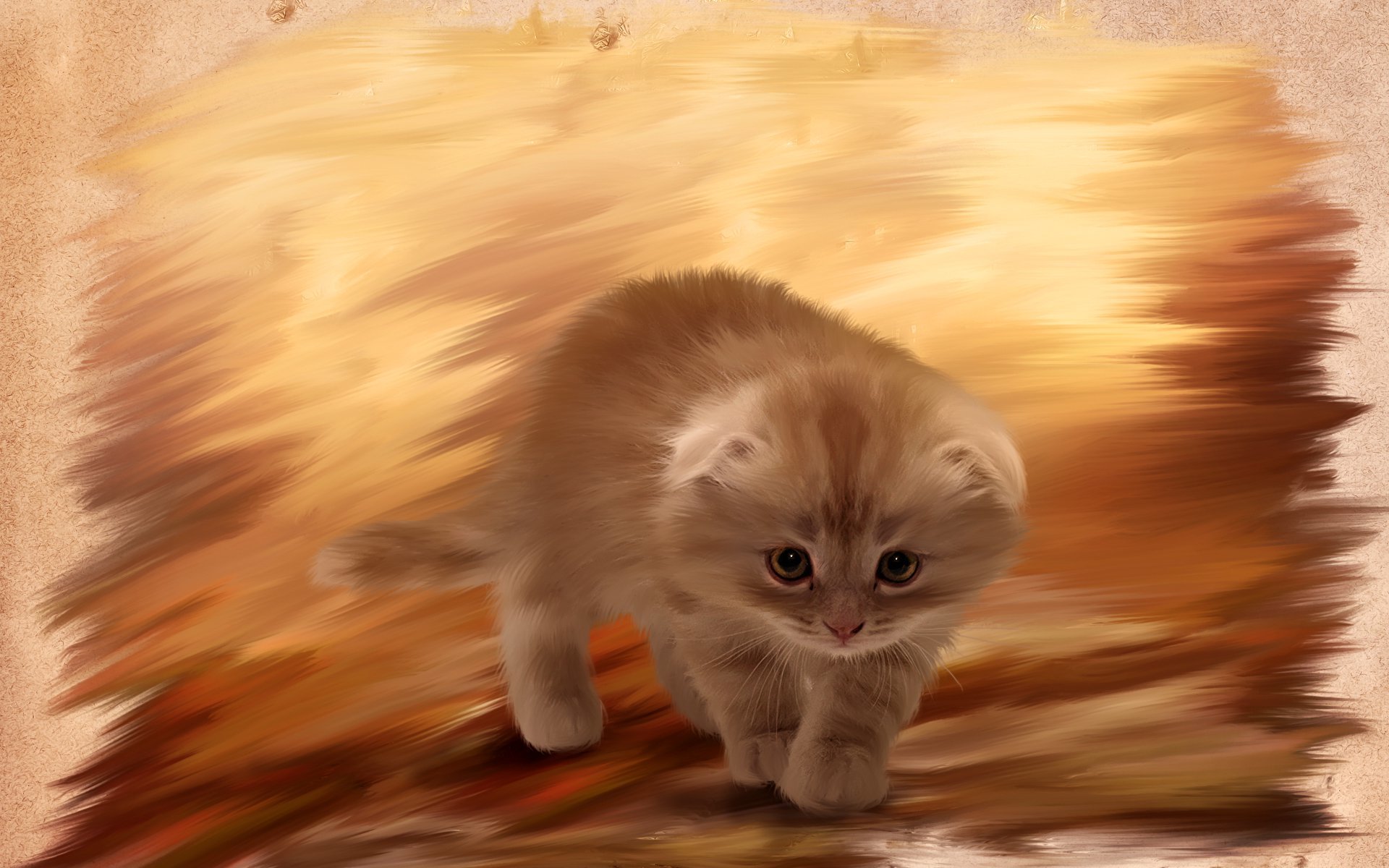 kitten painting cat furry