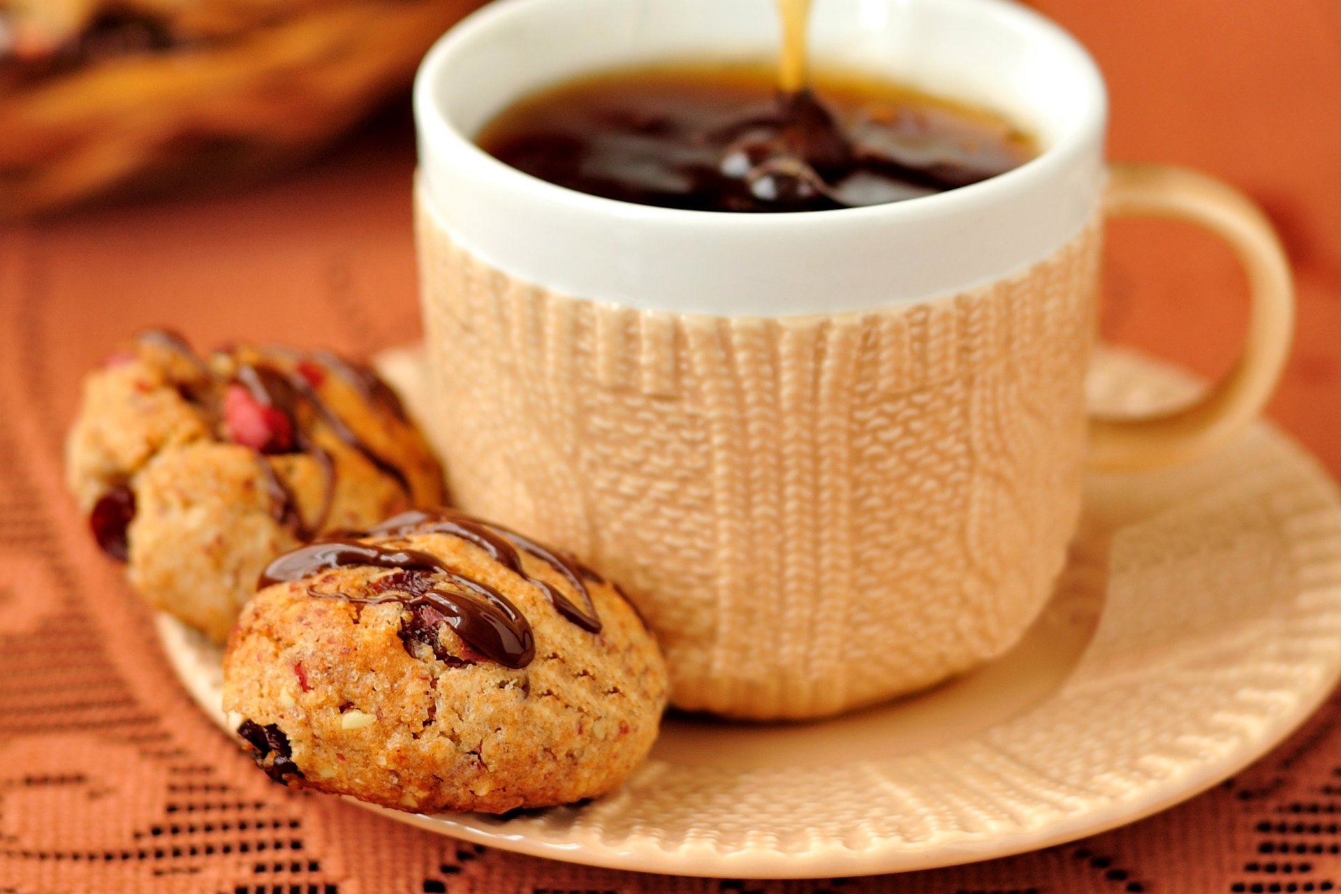 postre chocolate café taza galletas comida galletas