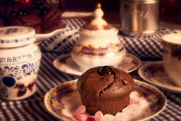 Dessert on a plate of forfor