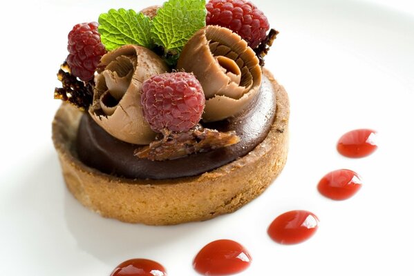 Gâteau au chocolat aux framboises et au sirop