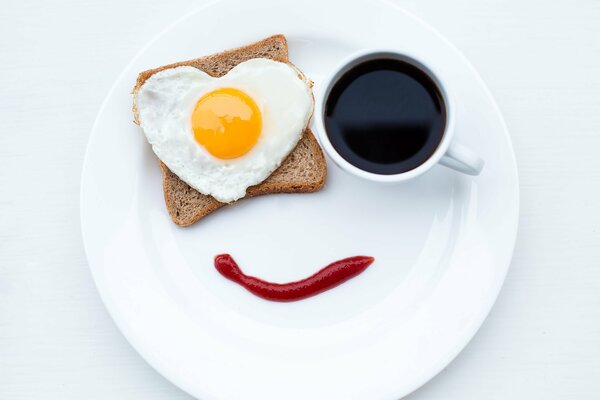 Interesting serving of breakfast on a plate