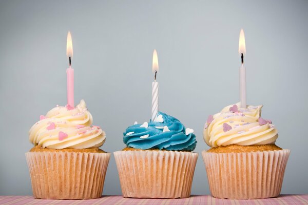 Cupcake with a candle on a widescreen screen