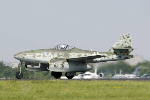 Military equipment of fighters before takeoff