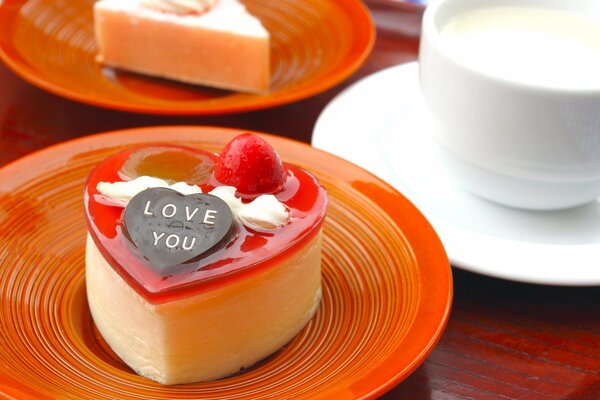 Sweet dessert in the shape of a heart