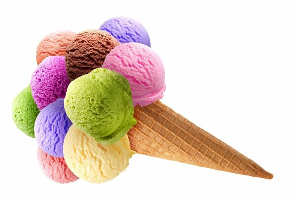 Helado grande con bolas de colores