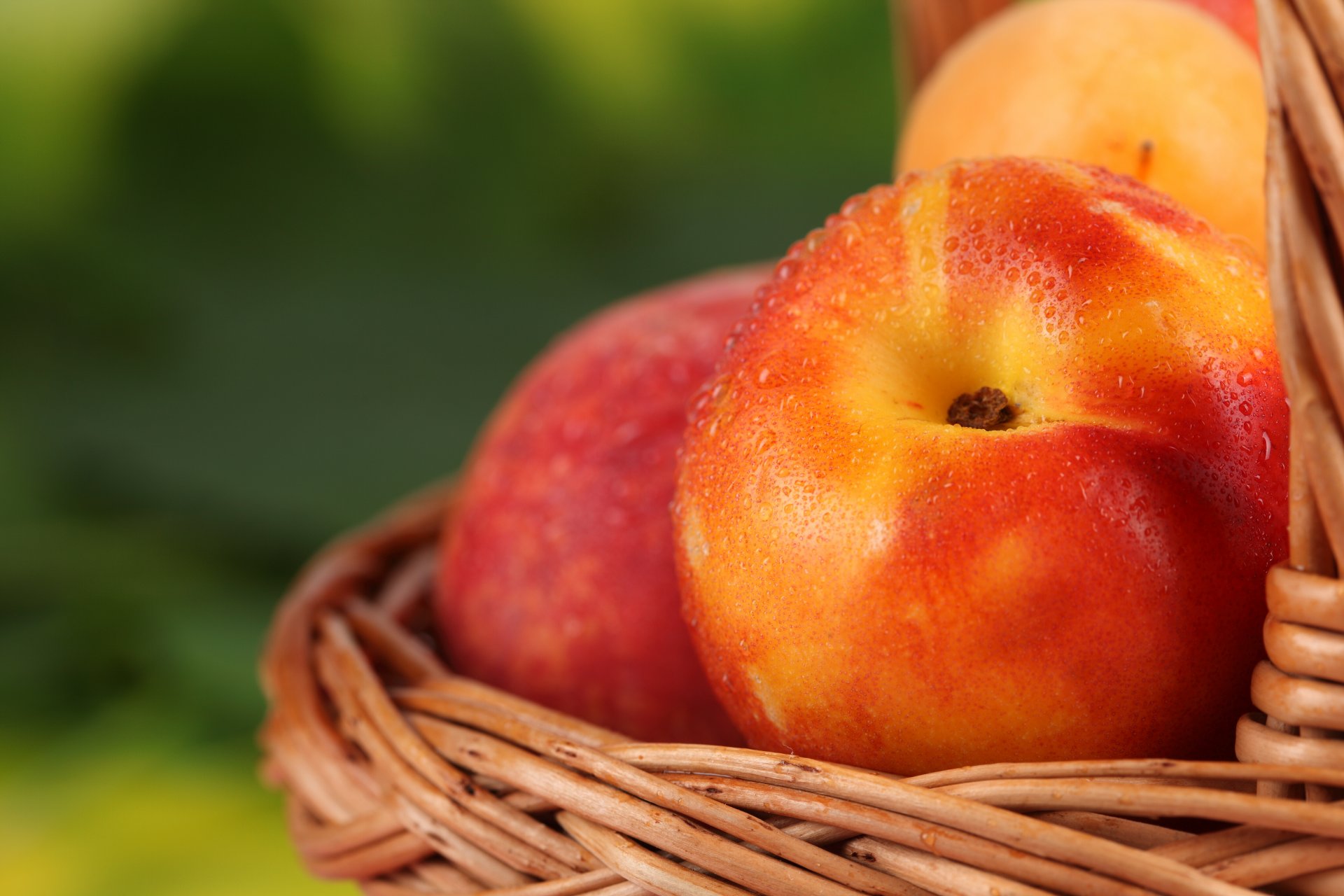 peaches nectarine apricots fruits close up drops shopping