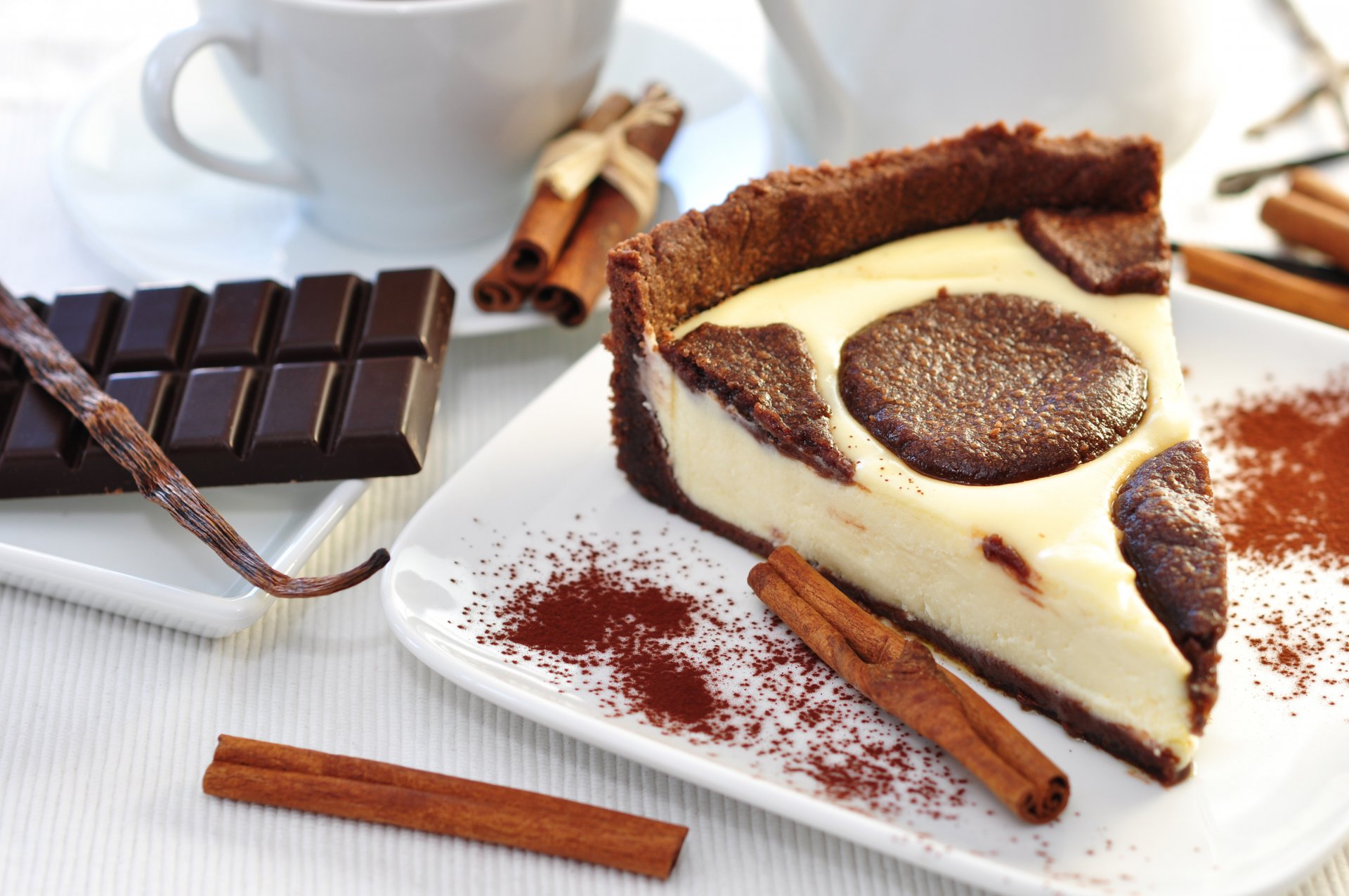 kuchen dessert kuchen scheibe süßigkeiten zimt vanille schokolade