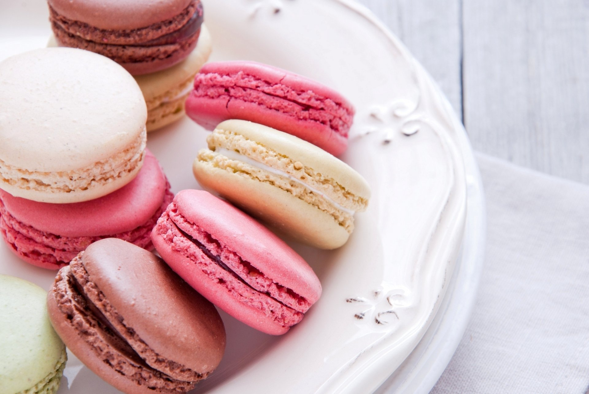 kekse macaron makkaroni süßigkeiten dessert teller