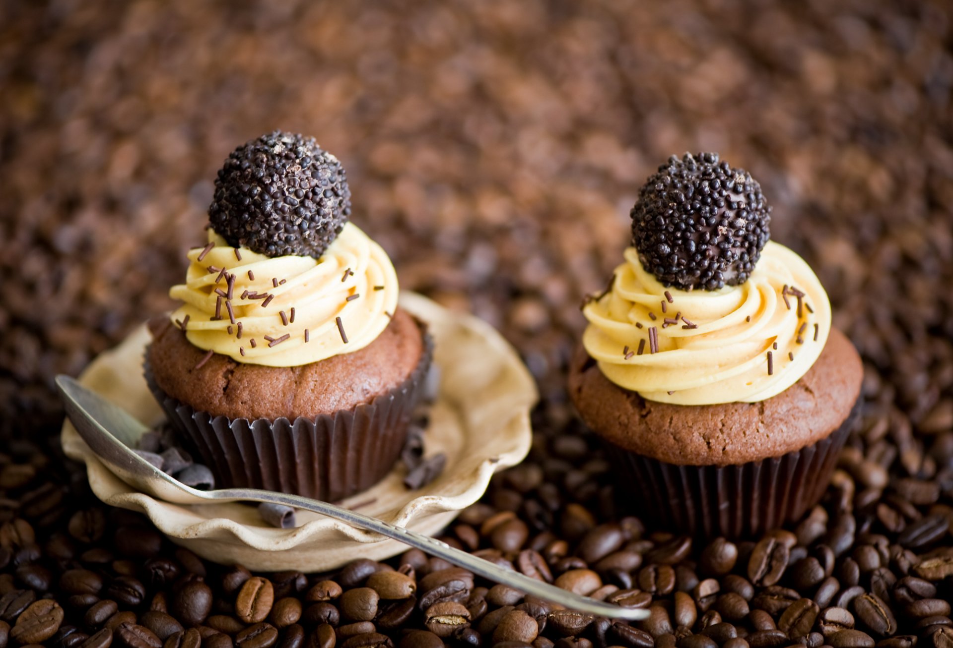 cupcakes candy cream chocolate cakes dessert coffee grain spoon anna verdina