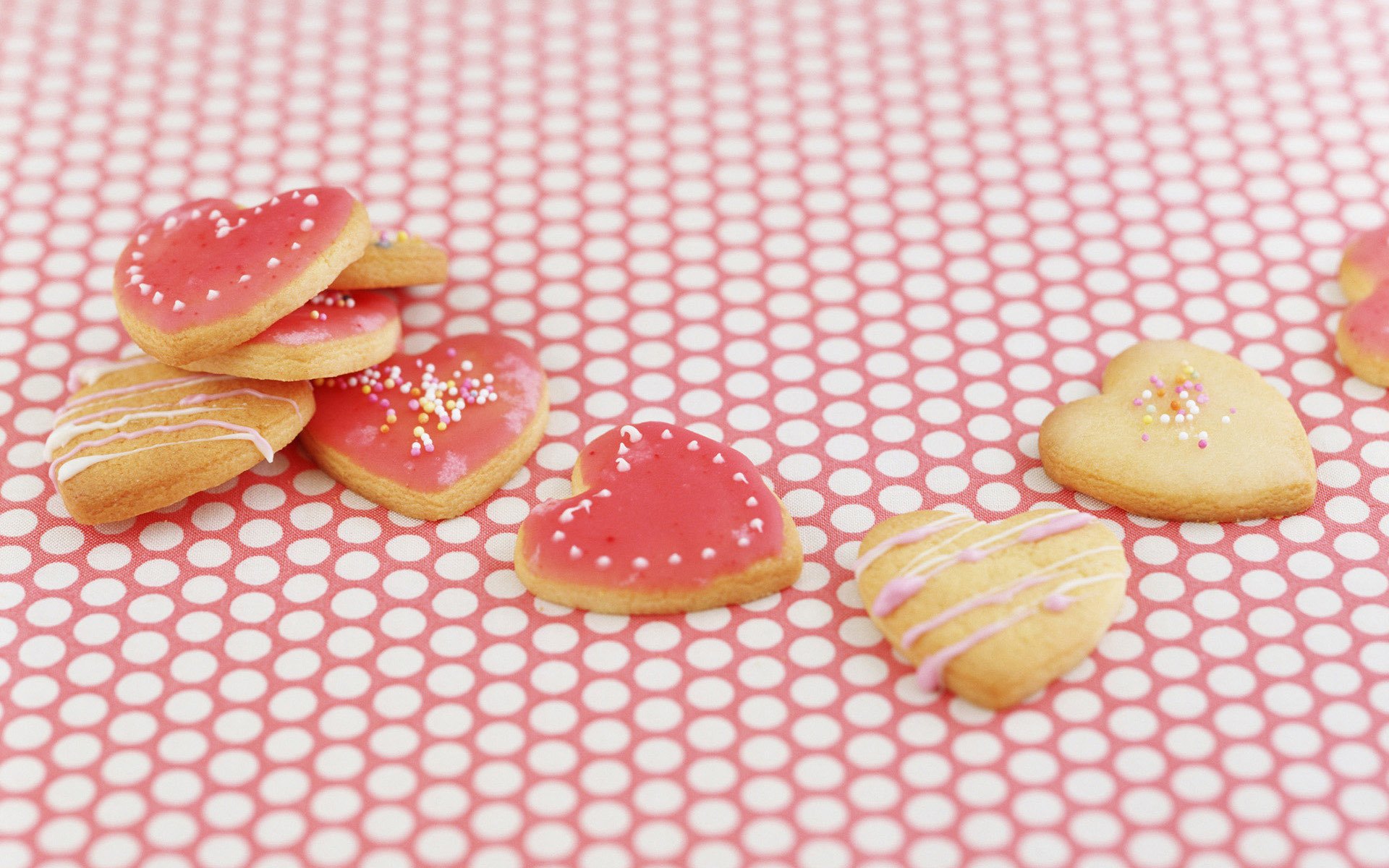 biscuits coeurs rose