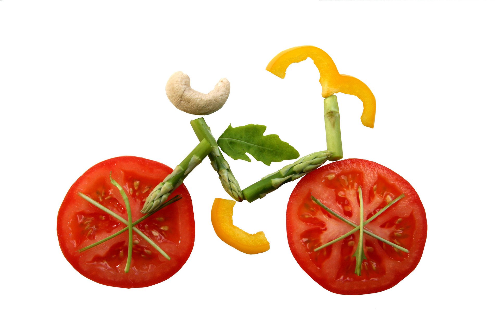 minimalismus gemüse fahrrad tomaten applikation