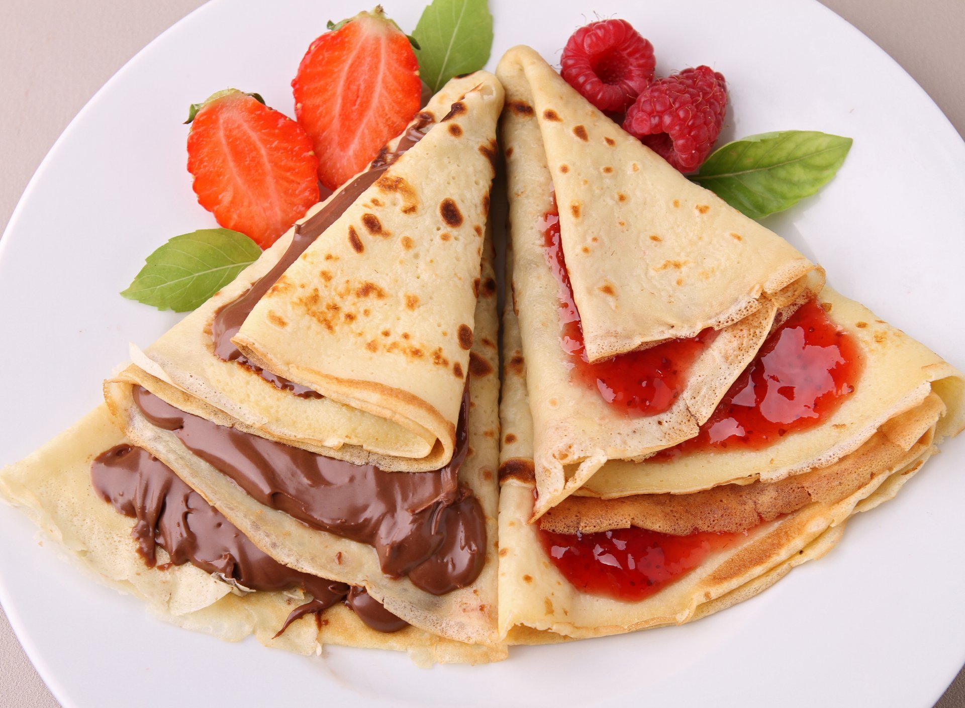 dessert crêpes confiture baies chocolat nourriture alimentaire desserts fruits doux