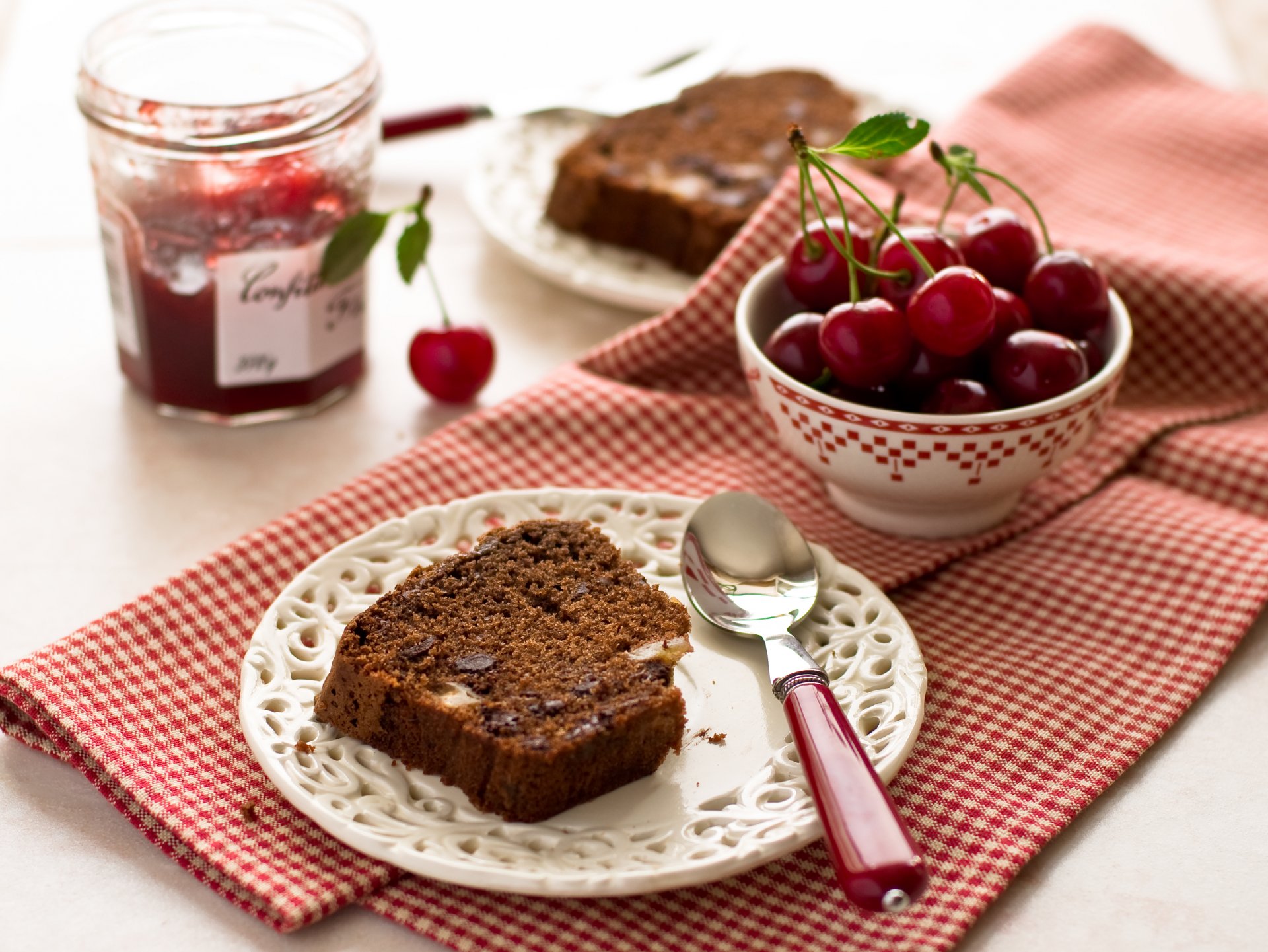 gâteau cuisson tarte plaque cuillère confiture cerise cerise baies