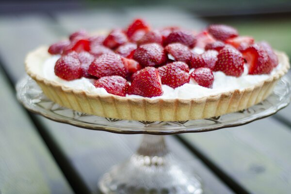 Hausgemachter süßer Erdbeerkuchen