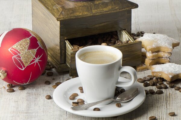 Café con galletas para el año nuevo