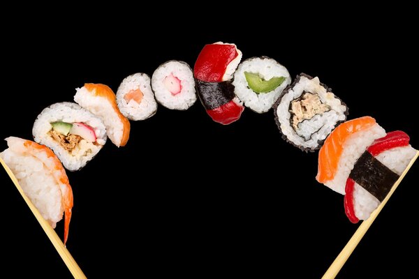 Delicious sushi, rolls. Quality seafood