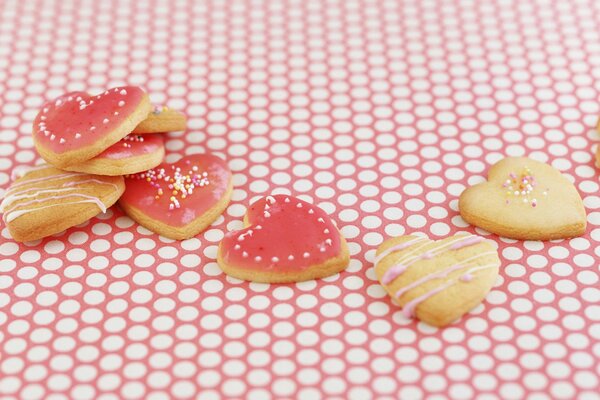 Deliciosas galletas con mermelada en forma de corazón