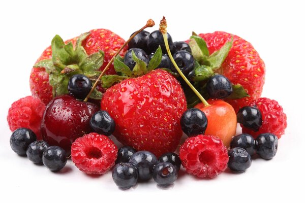 Berries raspberries cherries blueberries