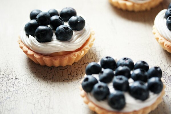 Leckere Törtchen mit Blaubeeren