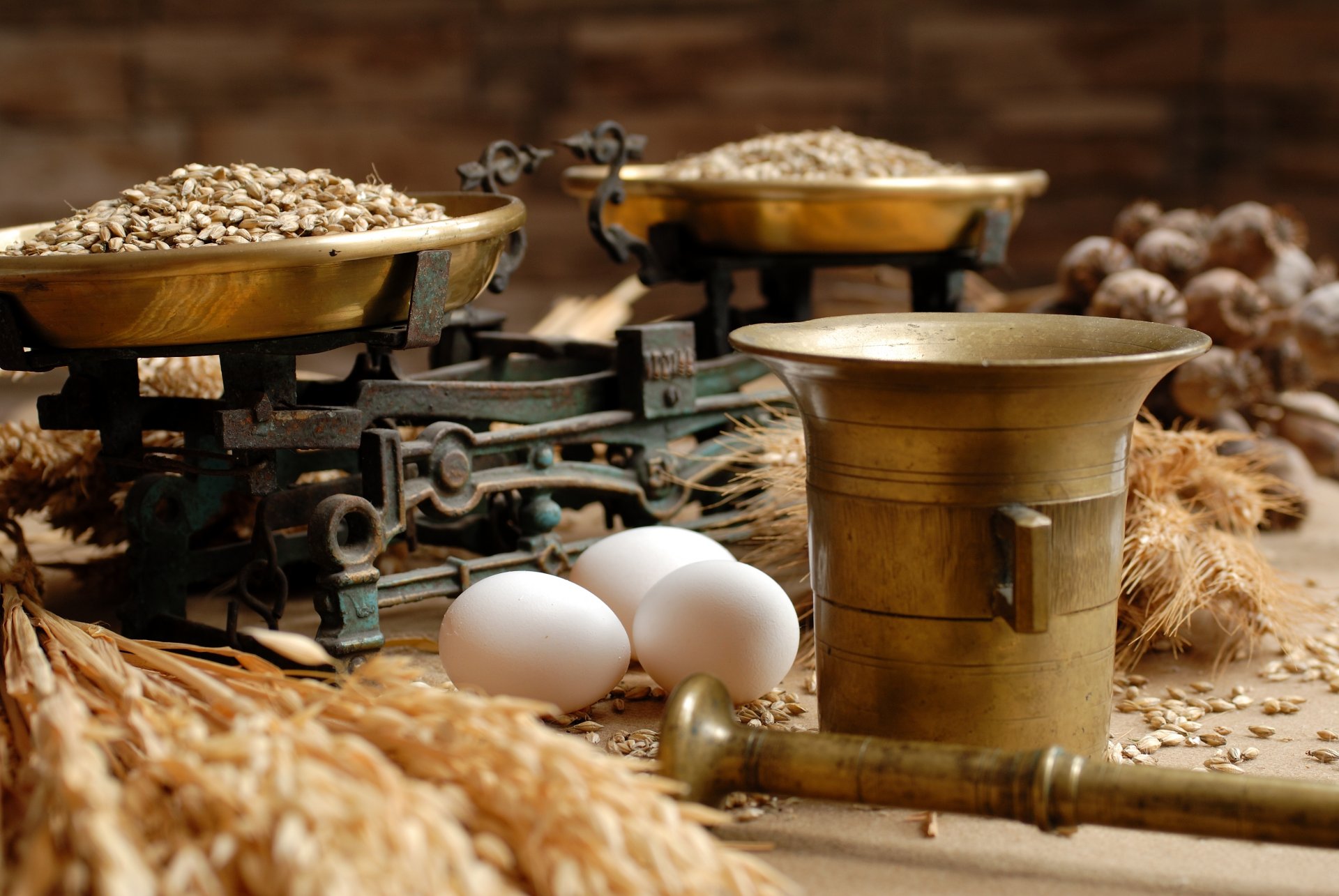 céréales balance oeufs nourriture