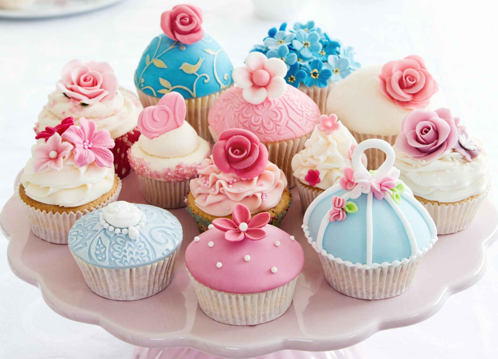 cupcakes stampi crema dessert fiori cuore