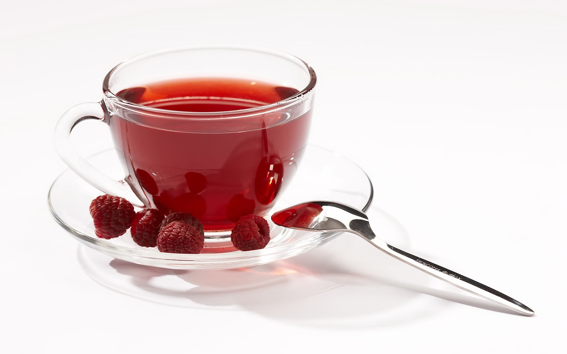 tea raspberry spoon