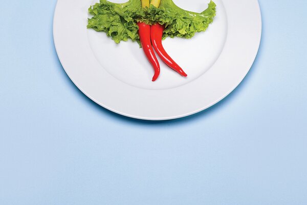 Salad plate with creative serving