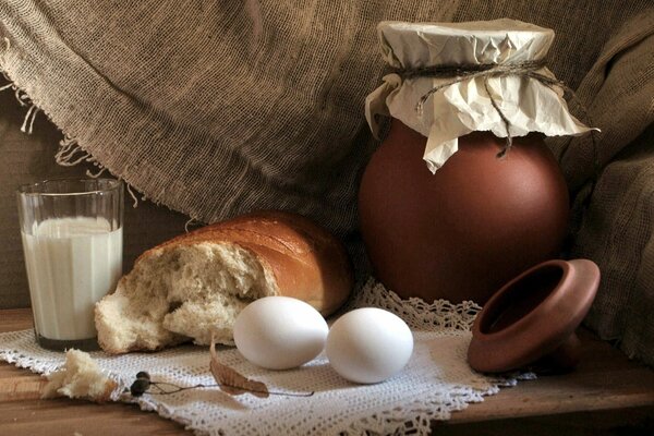 Pan casero con huevos y leche