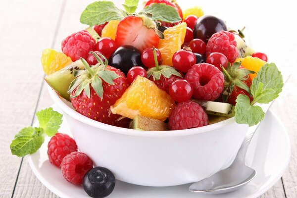 Assorted fresh fruits and berries