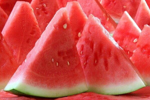 Slices of delicious ripe watermelon