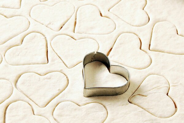 Love cookies in the shape of a heart