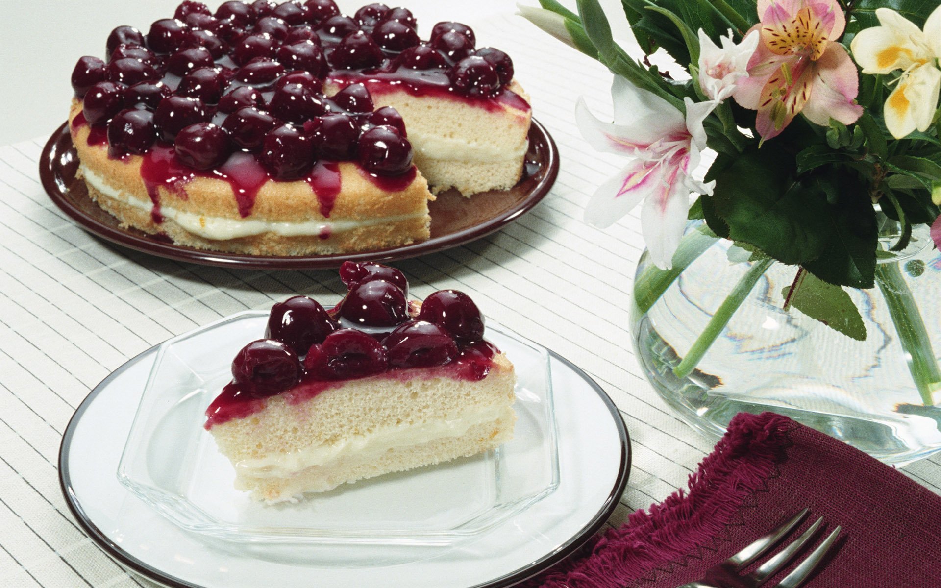 comida dulce pastel pastel rebanada pastel pastel postre crema flores