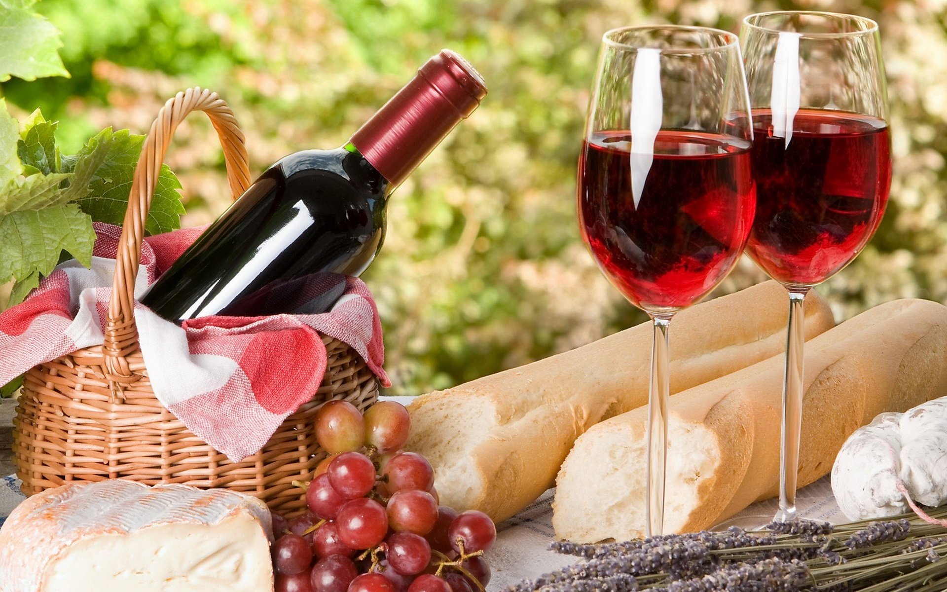 wein trauben käse brot weingläser picknick frankreich