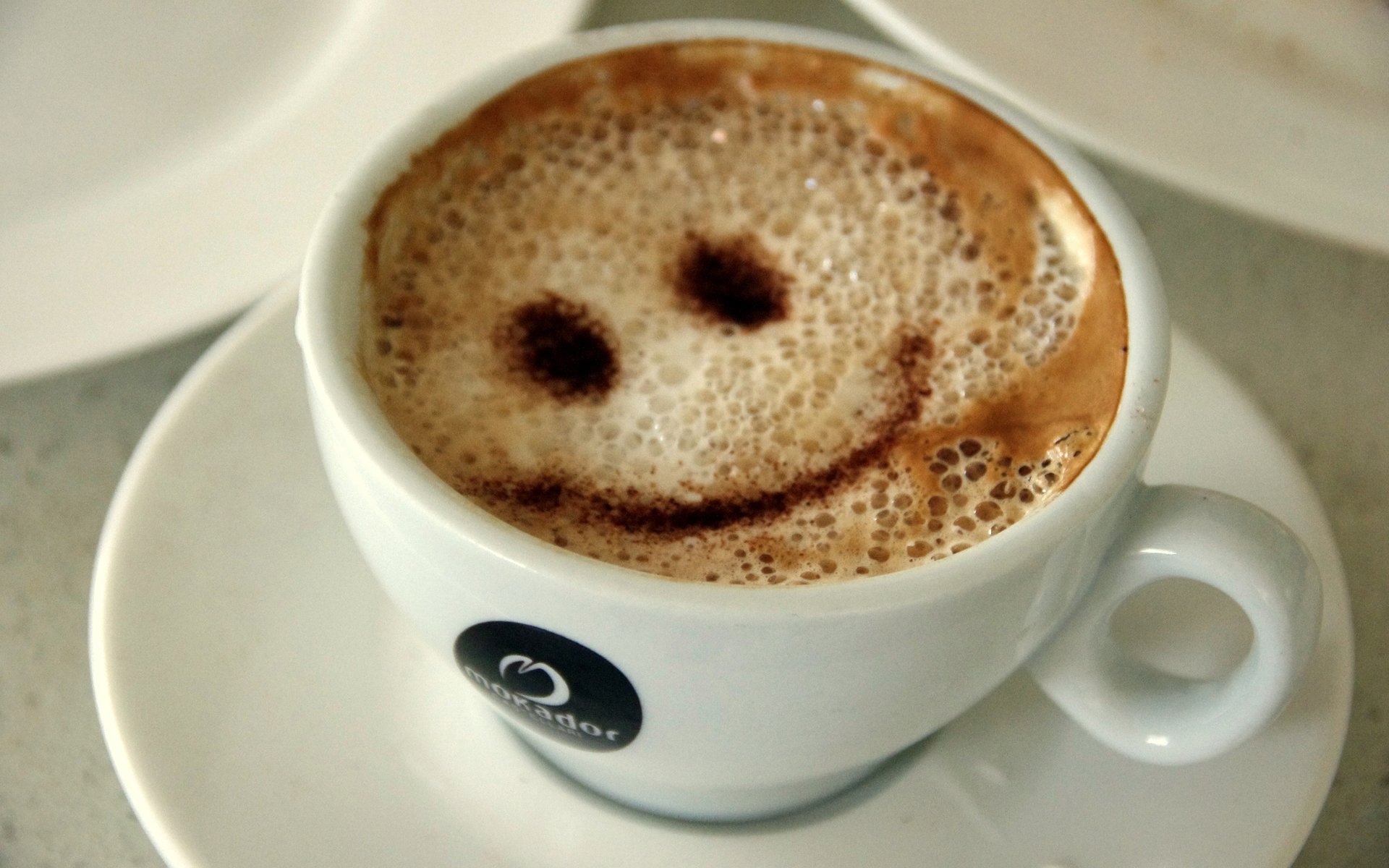 sorriso caffè cappuccino bevanda macro disegno