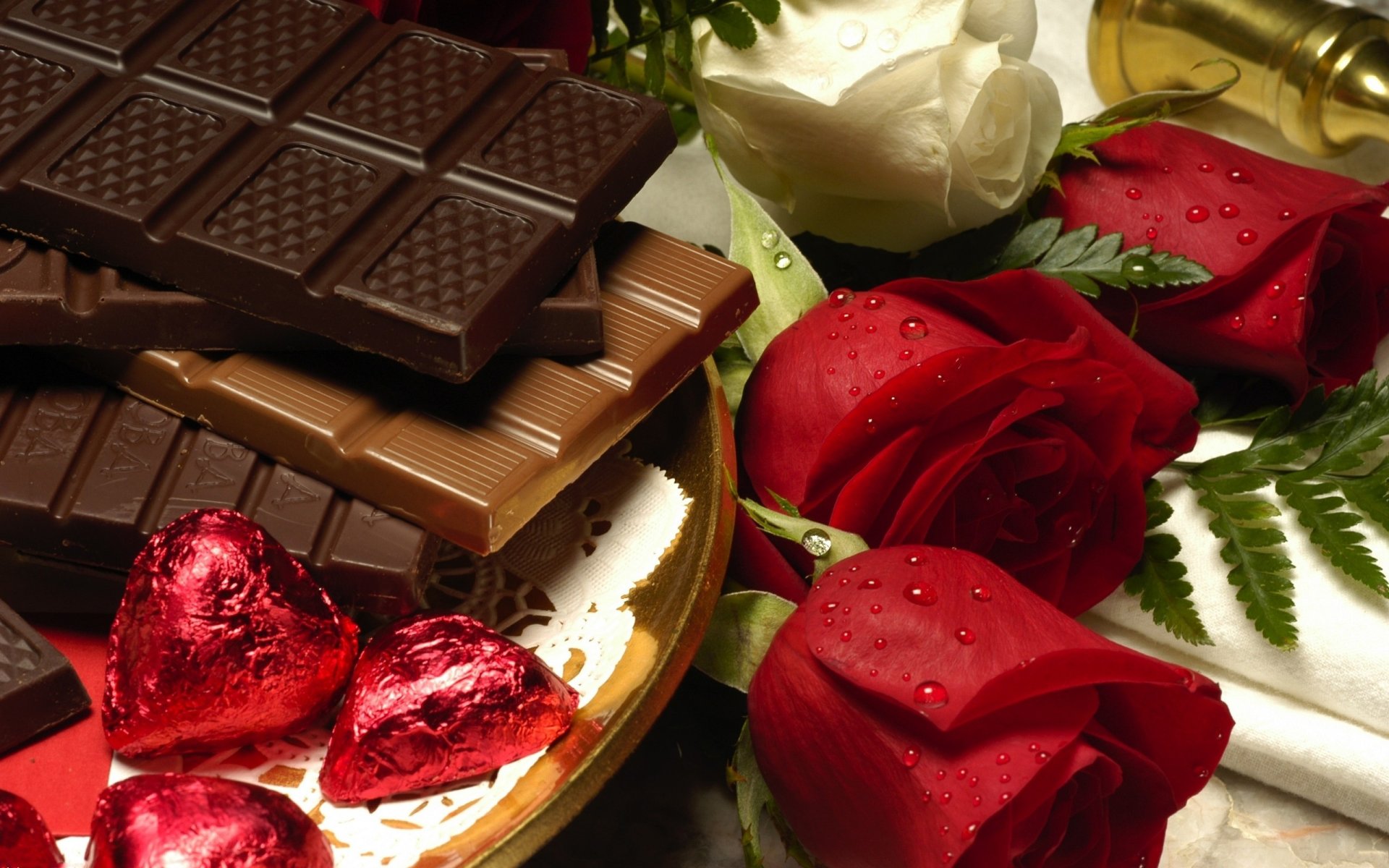 chocolat roses plateau gouttes d eau