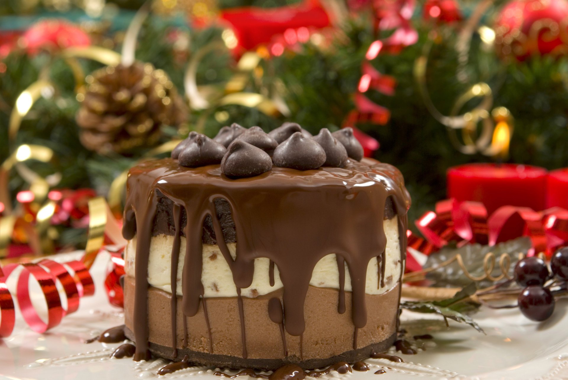 dessert neujahrstag kuchen schichten creme schokolade neujahr