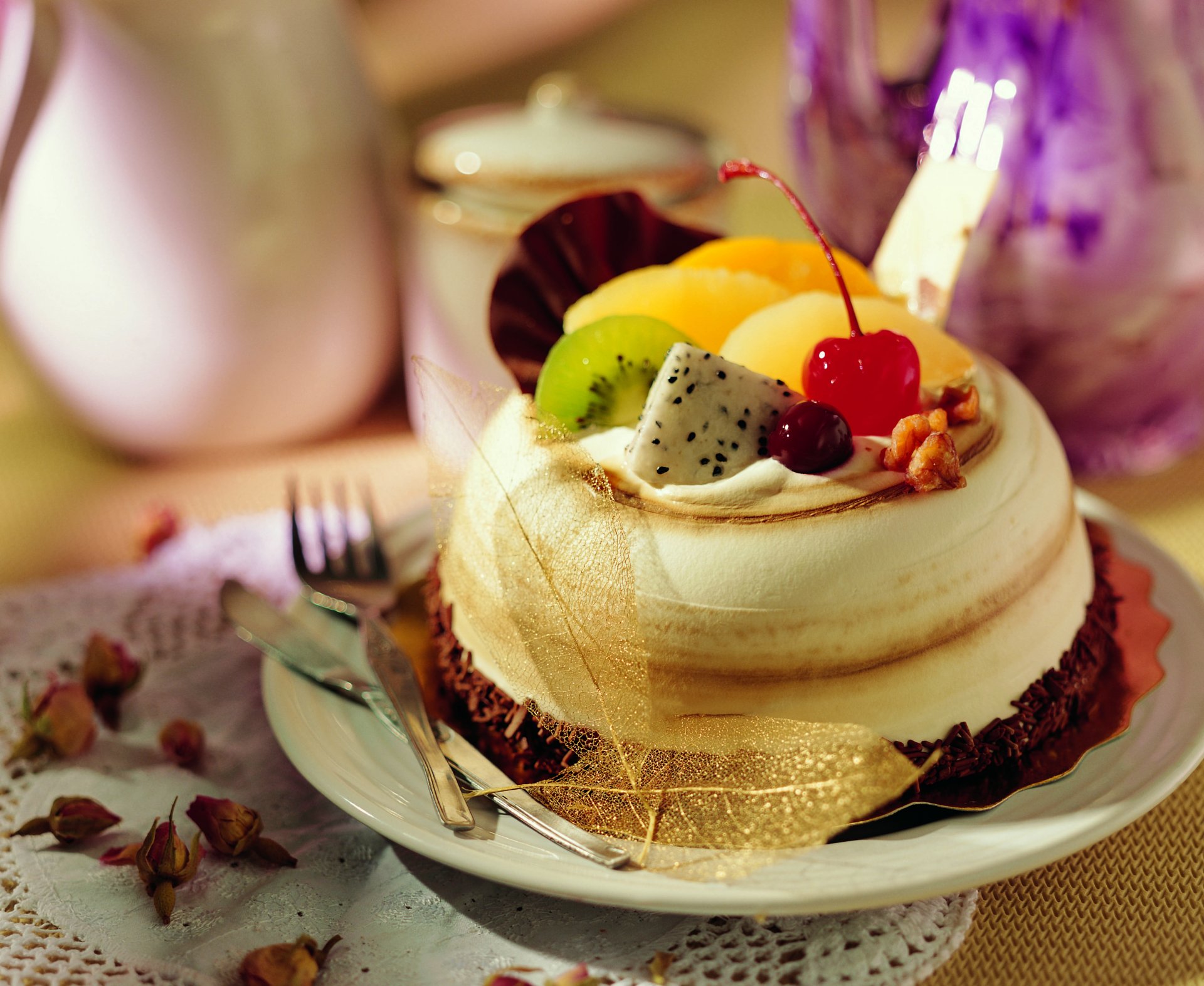 essen kuchen kirsche kiwi