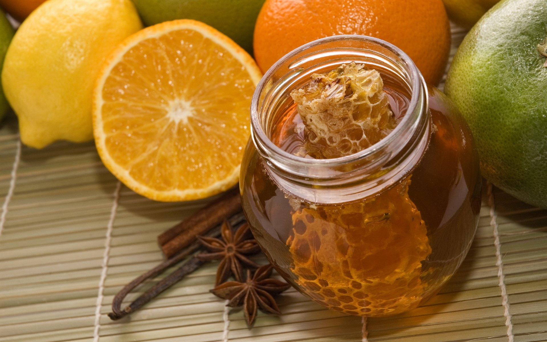 food sweet honey fruits orange lemon of the cell of the bank
