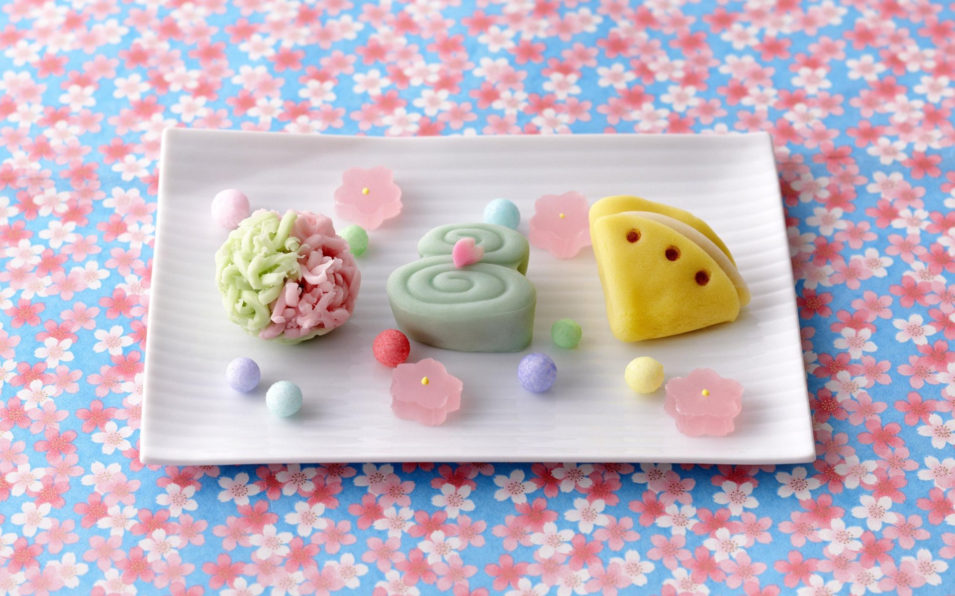 dulces comida mermelada bolas dulces floral fondo