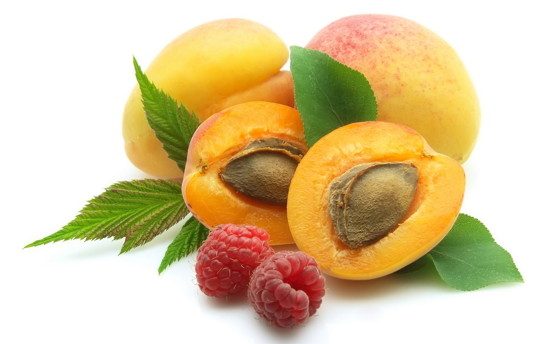 aprikose himbeere beeren blätter