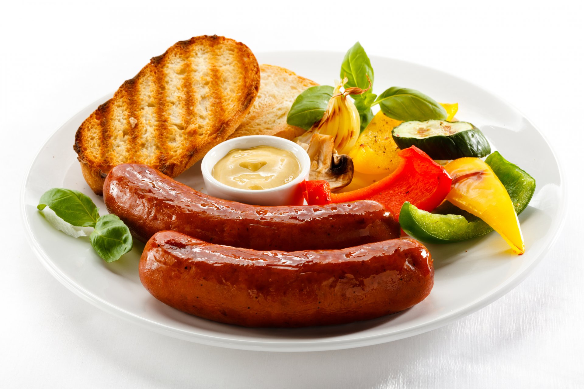 ausage sauce bread vegetables food