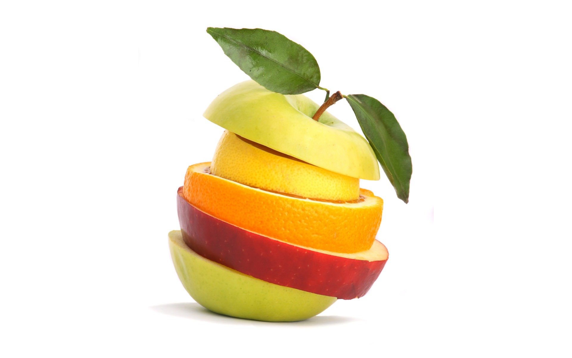 fruits cutting apple orange flowers wallpaper