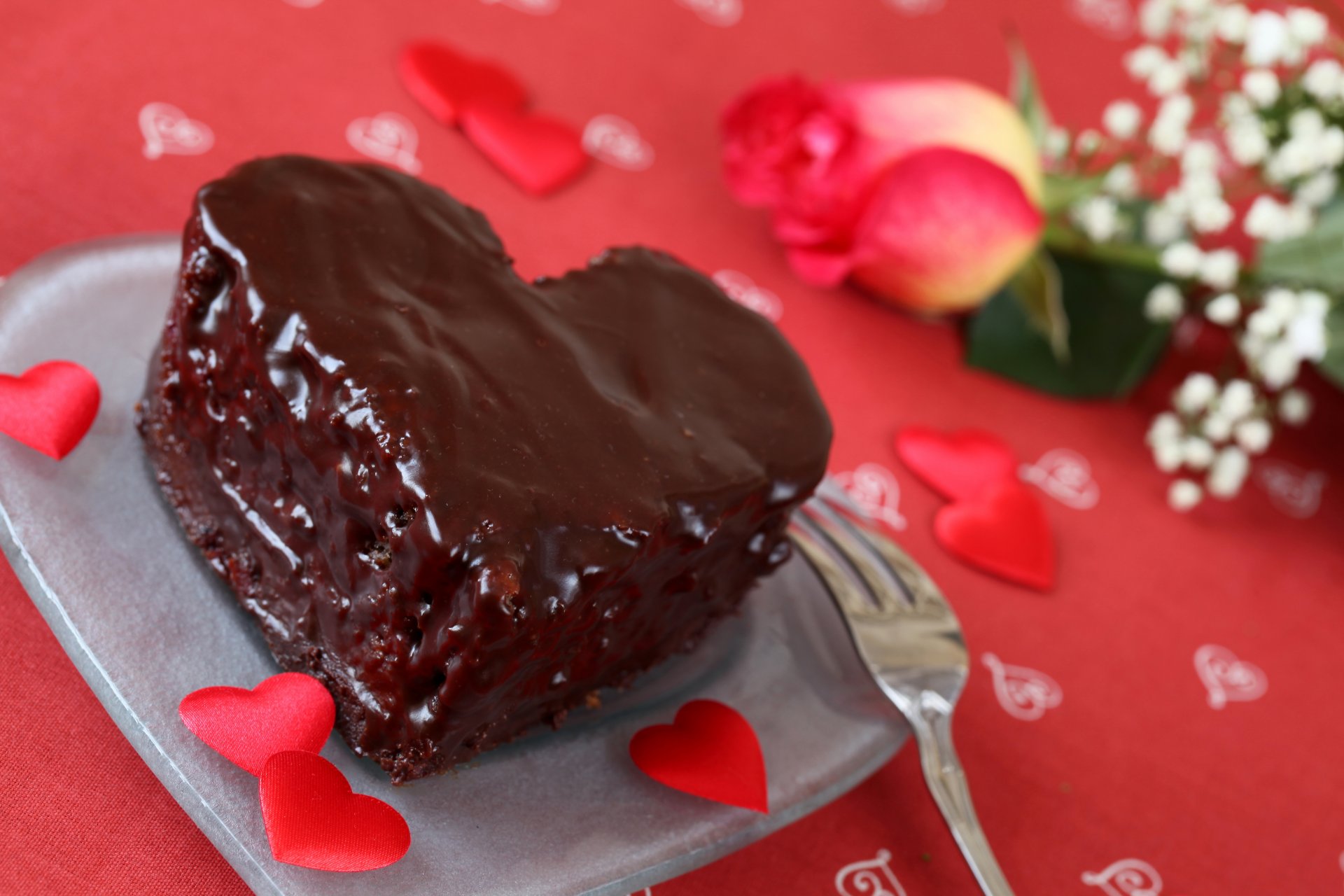 corazones alimentos pastel tenedor rosa flor comida tenedor rosa postre chocolate placa dulce pastel placa